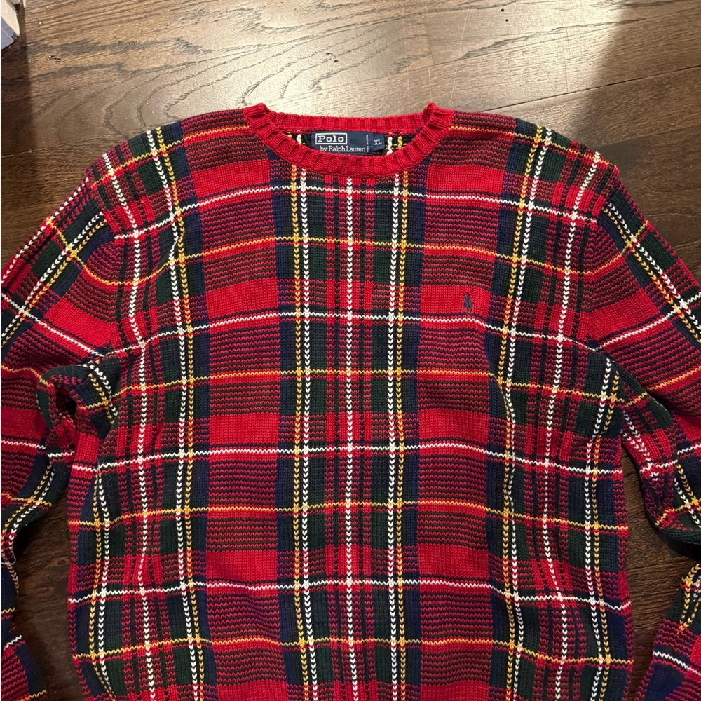 Polo by Ralph Lauren Red Plaid Men's Sweater